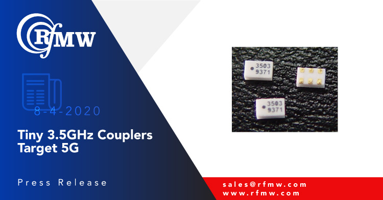RN2 CMX35P03混合耦合器跨越3300至3700 MHz,处理5瓦和测量2 × 1.25 mm