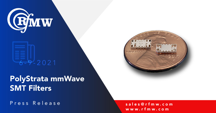 立方Nuvotronics PSF26B04V2S,表面贴装,MMWAVE,叉指式过滤器具有24.0至28.0 GHz的通带