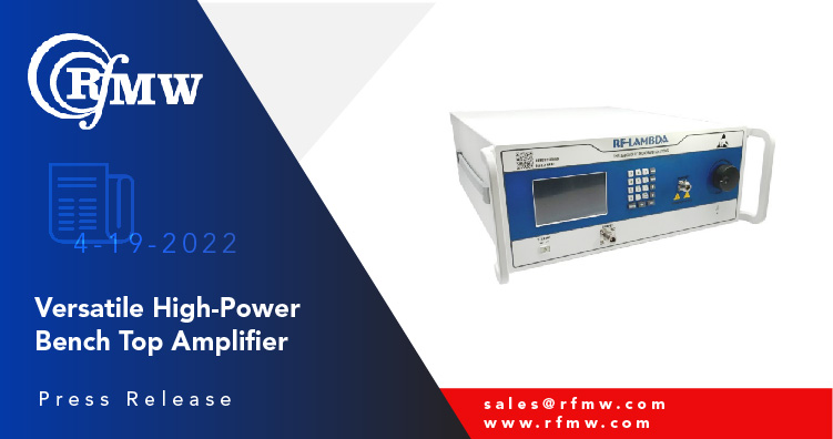 RF-LAMBDA REMC02G06GE宽带,台式功率放大器在2至6 GHz的范围内提供高达57.7 dBM的饱和功率输出,并具有70 dB的小信号增益。
