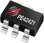 Peregrine Semiconductor的PE42421 SPDT开关工作频率为10MHz至3GHz，插入损耗低至0.35dB，端口间隔离高达30dB。
