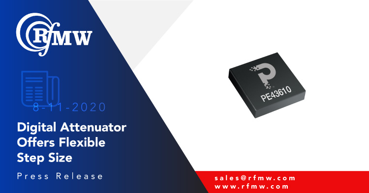 pSemi PE43610, 9 kHz到13 GHz数字步进衰减器支持使用0.5或1 dB步进的6位控制。