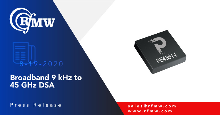 PSEMI PE43614,9 KHz至13 GHz数字步衰减器支持使用0.5或1 dB步骤的6位控制。