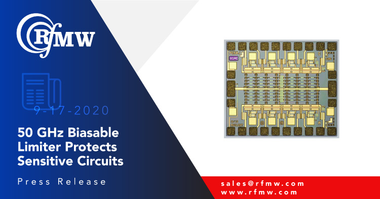 Keysight HMMC-5644二极管限幅器保护从DC到50ghz的敏感射频前端，具有低失真