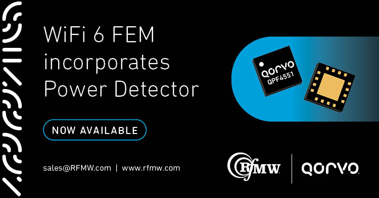 Qorvo QPF4551 Wi-Fi 6 FEM提供了紧凑的外形和集成匹配，最大限度地减少了无线接入点布局面积