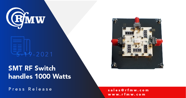 RFuW工程型号编号MSW2T-2040X-198是一种单极，双投开关，能够处理1000瓦的峰值功率超过100到2000 MHz的范围