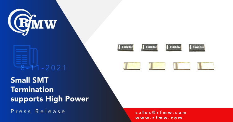RN2 Technologies的S1020N表面贴装，高功率，终端提供50瓦的平均功率处理DC到6ghz