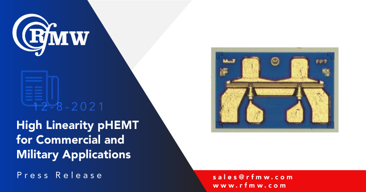 Microwave技术的MWT-PH8F是一种藻类/INGAAS PHEMT，在12 GHz时提供30 dbm PSAT
