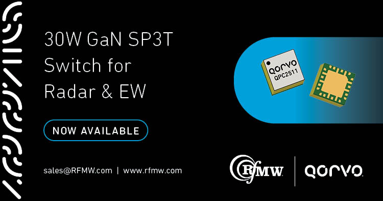 QORVO QPC2511高功率SP3T开关将30W线性TX功率处理从2到11 GHz